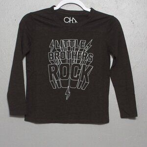 Chaser nwt little brothers rock black white long sleeve tee
